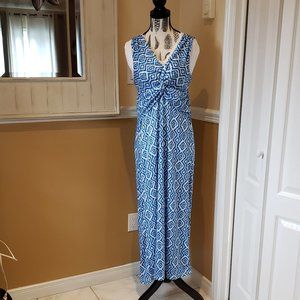 JON & ANNA Summer Dress  Aqua blue & white